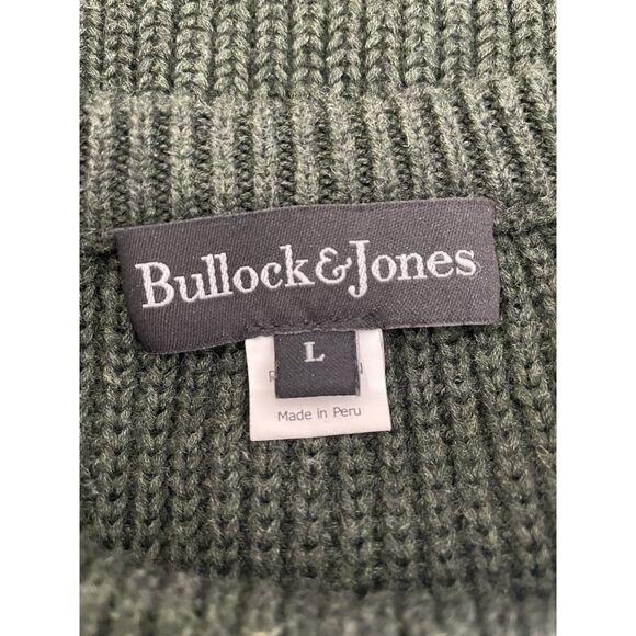 Bullock & Jones Pullover Crewneck Sweater Size L Pima Cotton Dark Green - Picture 6 of 7
